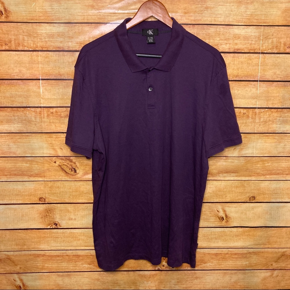 Calvin Klein Purple Short Sleeve Cotton Polo XL